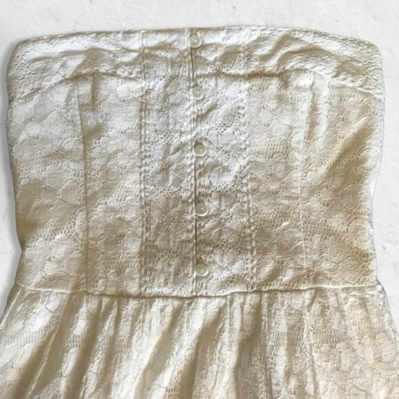 Abercrombie & Fitch Women's Off White Tessa Strapless Lace Dress Size Small - Picture 9 of 13